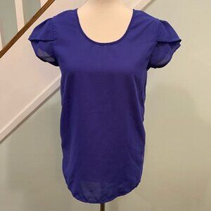 Japna Tulip Sleeves Blouse Blue Women’s Size: Small